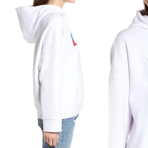 ✨New LEVIS Graphic Logo Oversize Pullover Hoodie White XS - Picture 7 of 8